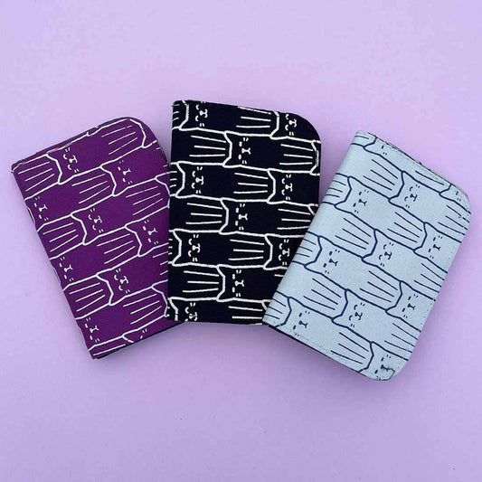 Purple Cat Canvas Cardholders