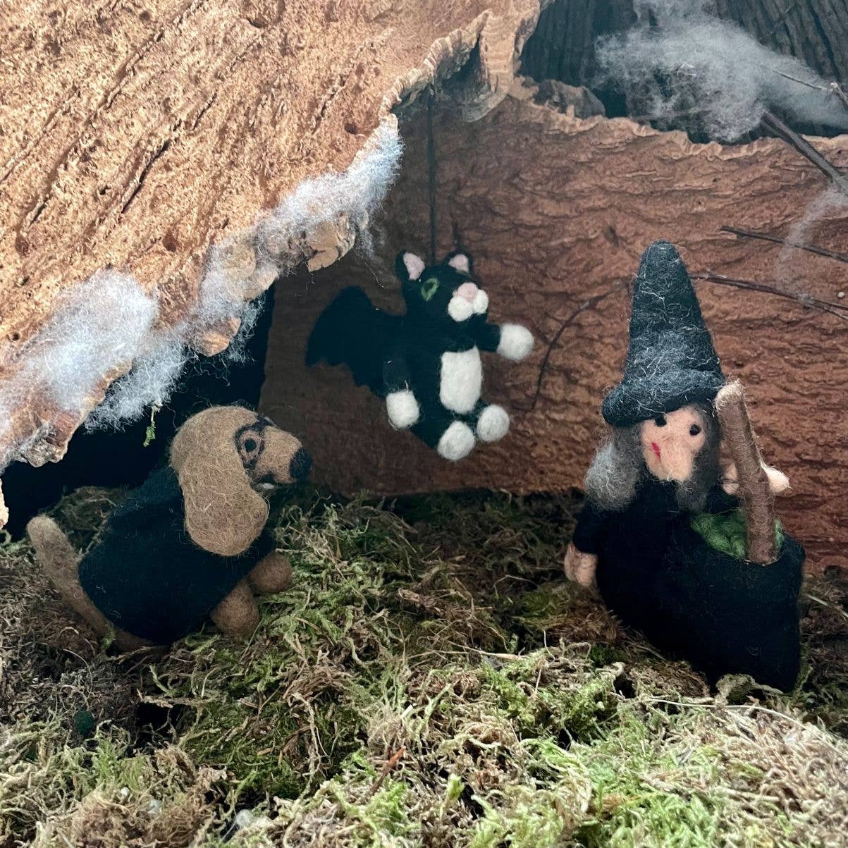 Handmade Felt Batty Catty Hanging Felt Ornament