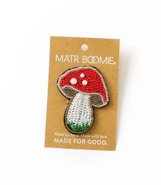 Bala Mani Beaded Mushroom Pin