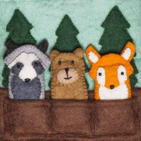 Woodland Friends Finger Puppet Bag