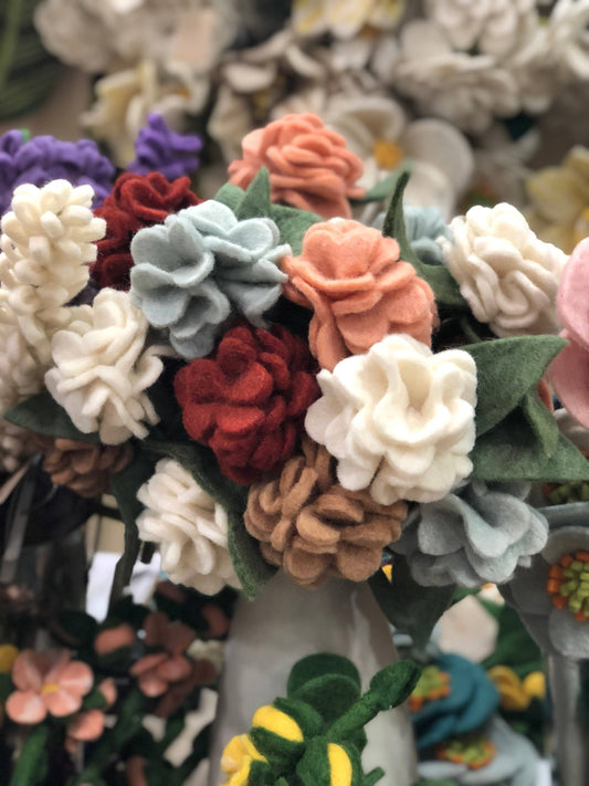 Felt White Geranium Flower