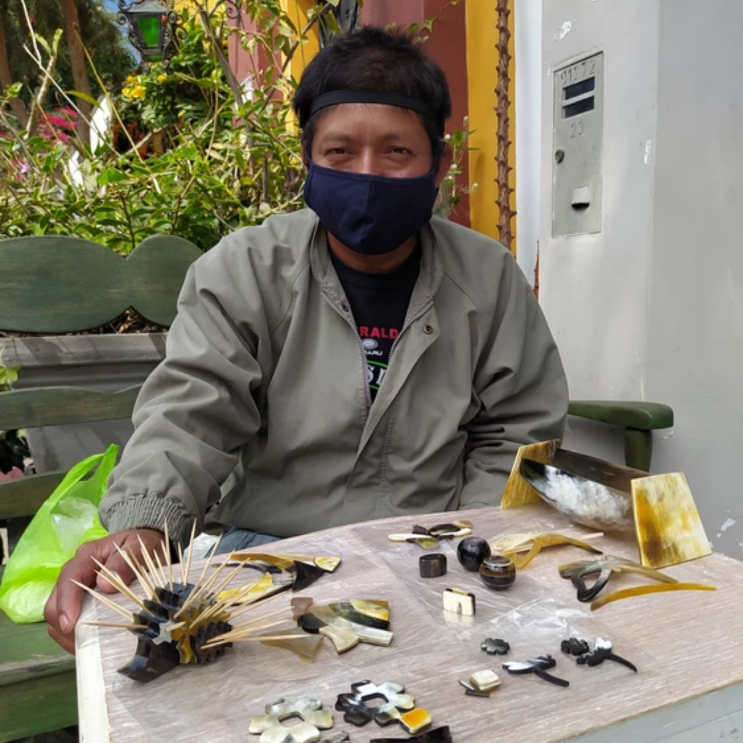 Recycled Horn Elephant Keychain