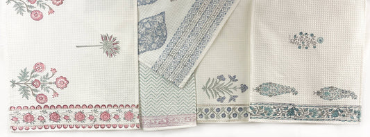 Block Print Textured Hand Towel