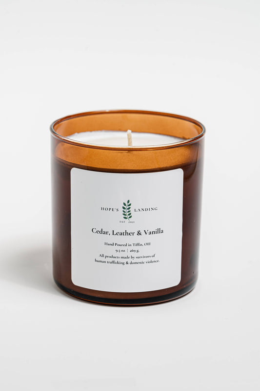 Cedar, Leather, and Vanilla Candle