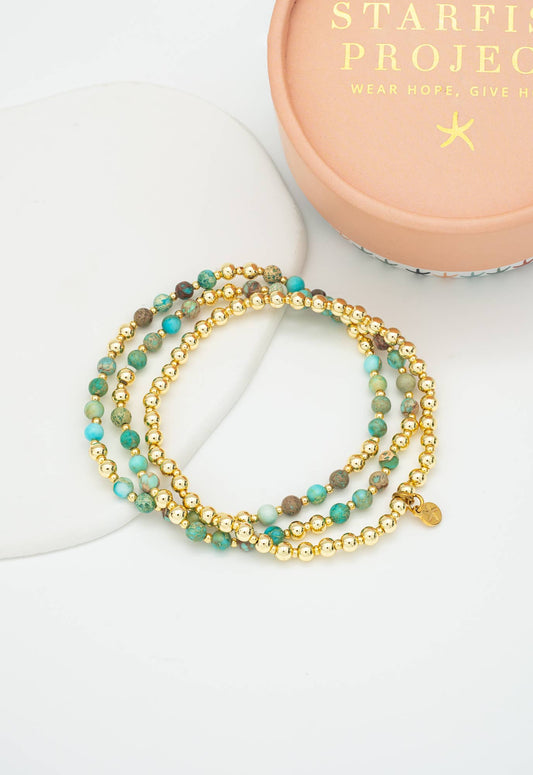 Light We Carry Bracelet Set in Turquoise