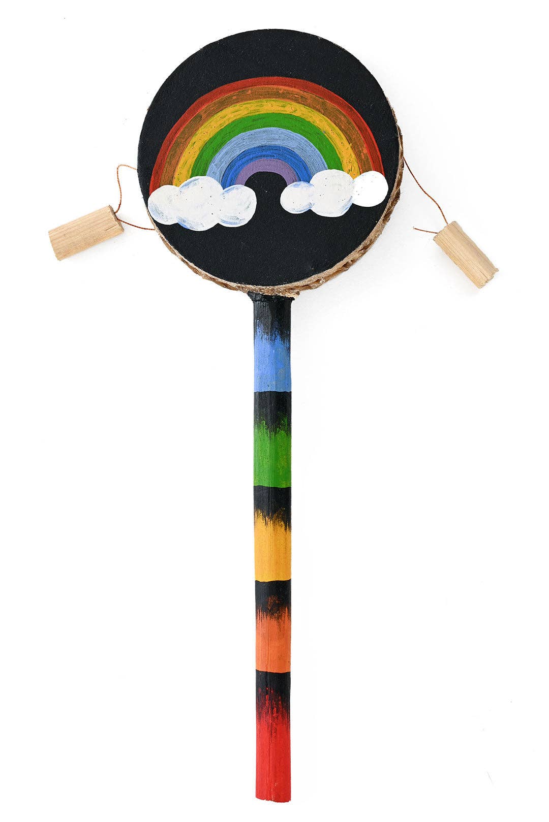 Hand Painted Sunshine & Rainbows Spin Drum