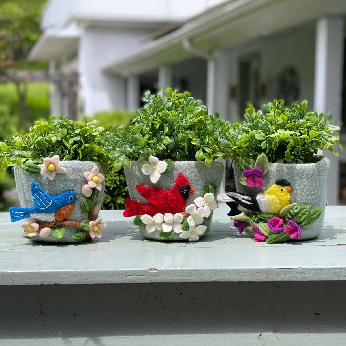 Magnolia Bluebird Felt Pot