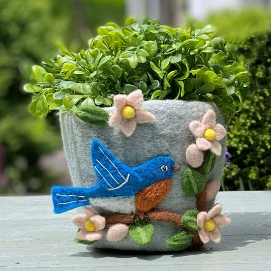 Magnolia Bluebird Felt Pot