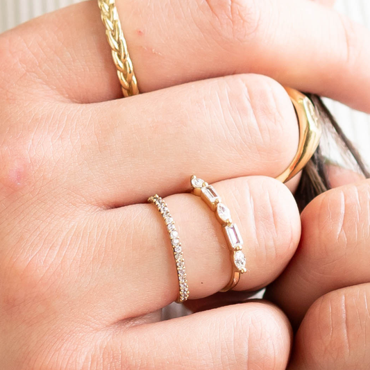 Delicate Glitz Brass Ring