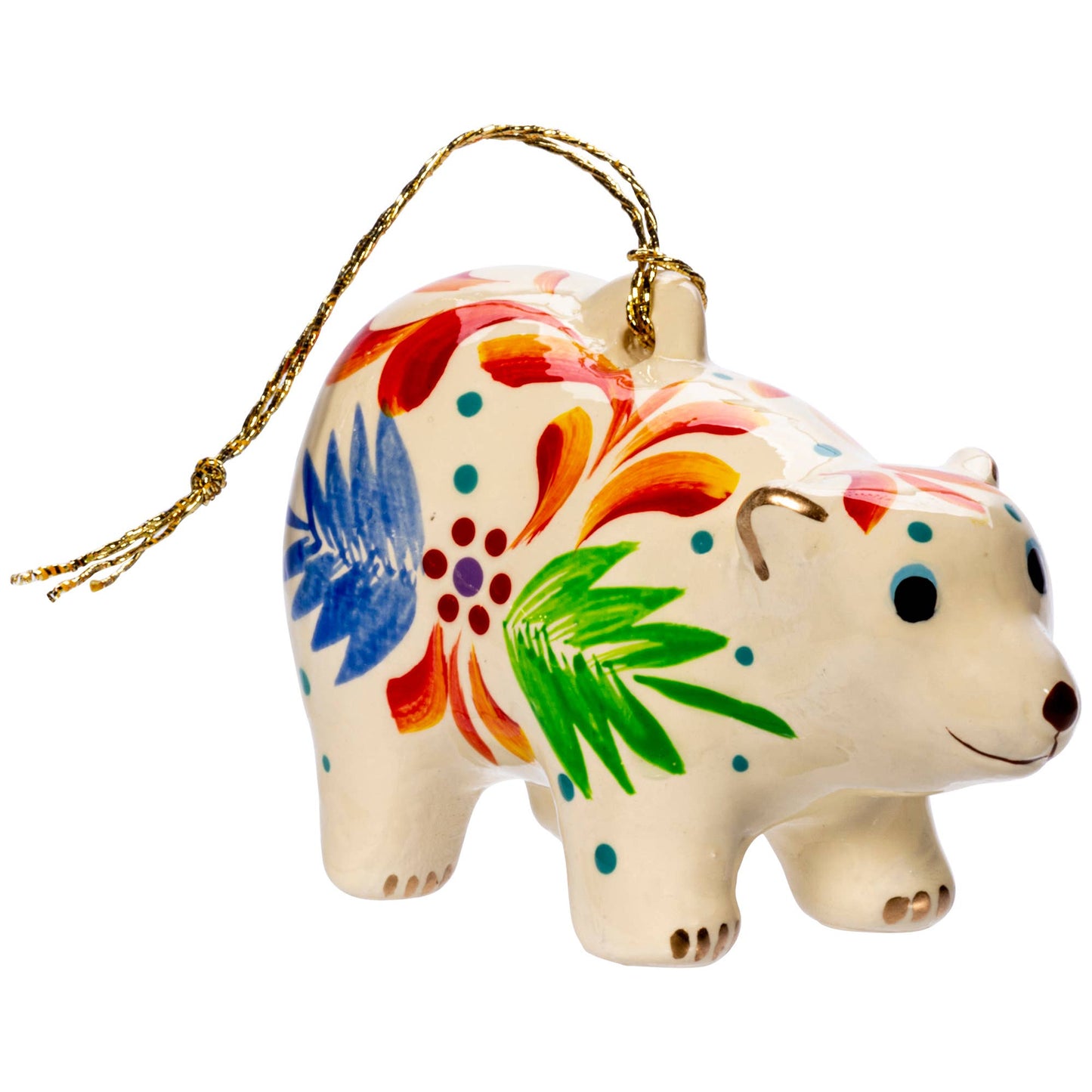 Polar Bear Confetti Ceramic Ornament