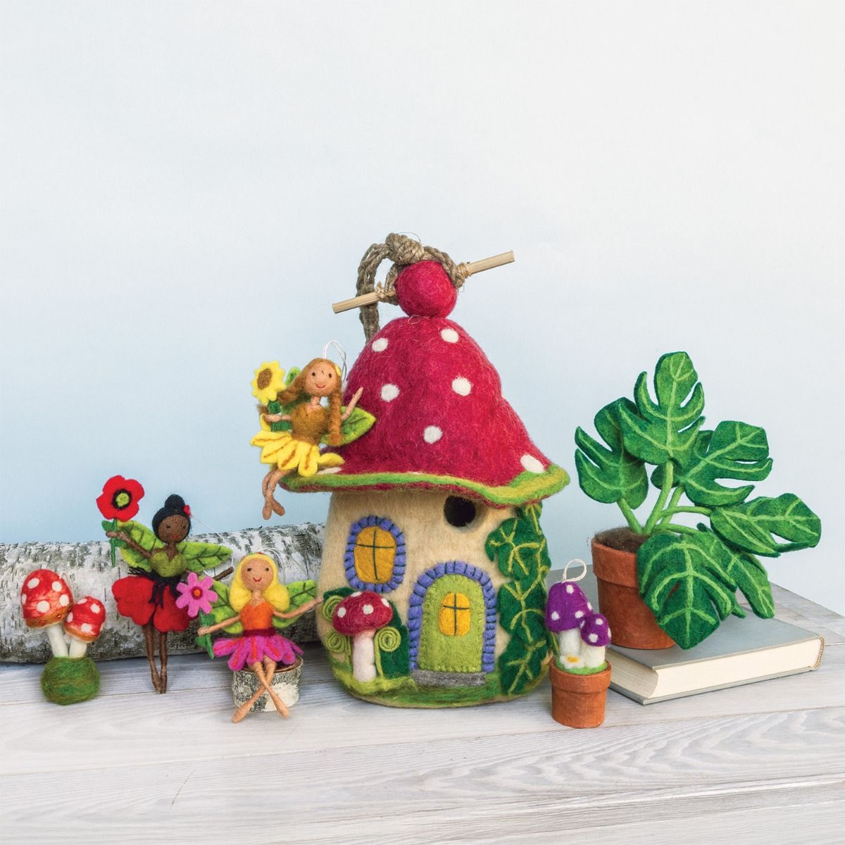 Mossy Mushroom Wool Birdhouse