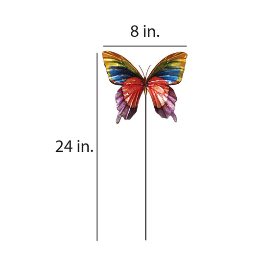 Rainbow Butterfly Garden Stake