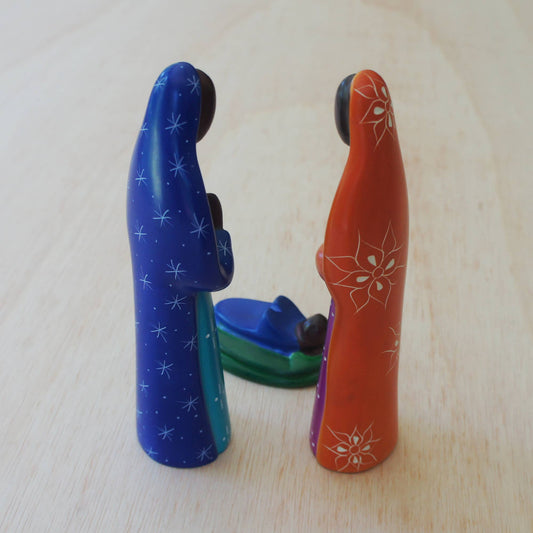 Tall Colorful Soapstone Nativity 3 piece
