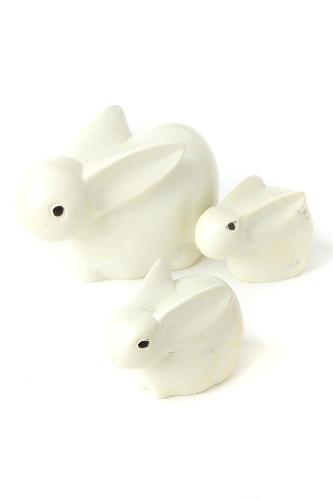 Natural Soapstone Baby Bunny Rabbits