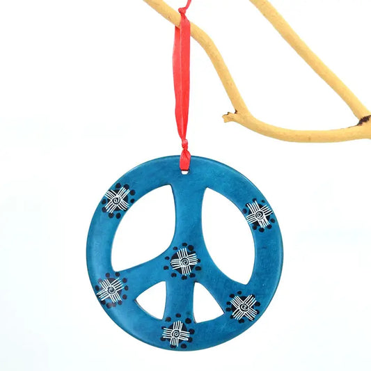 Soapstone Peace Sign Ornament