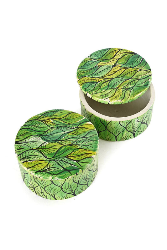 Hand-painted Botanical Soapstone Desktop Box