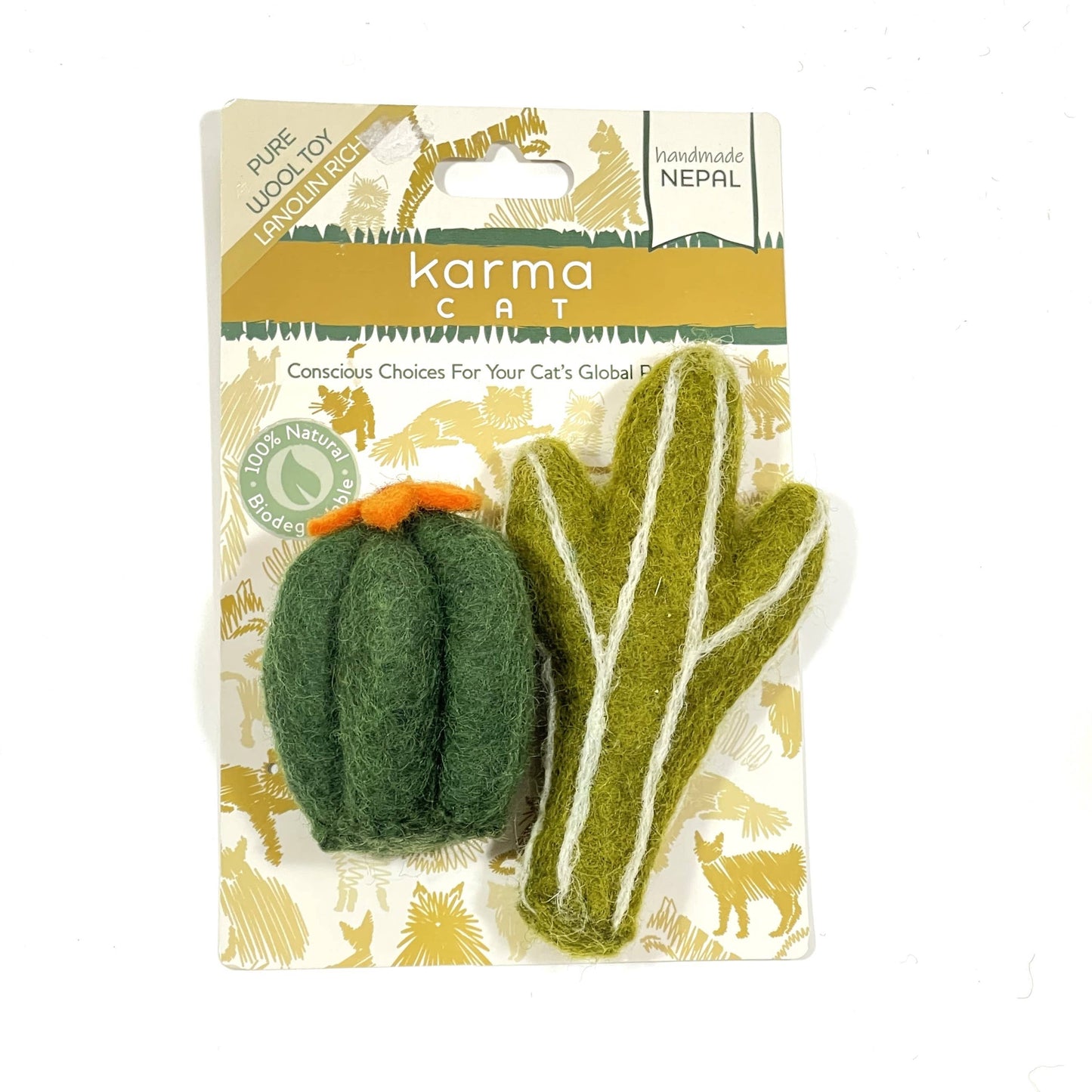 Succulents Wool Cat Toy Set