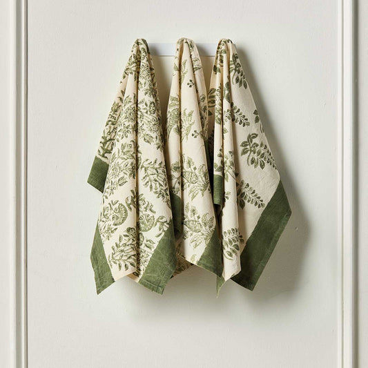 Fern Garden Kalamkari Hand Towel Set