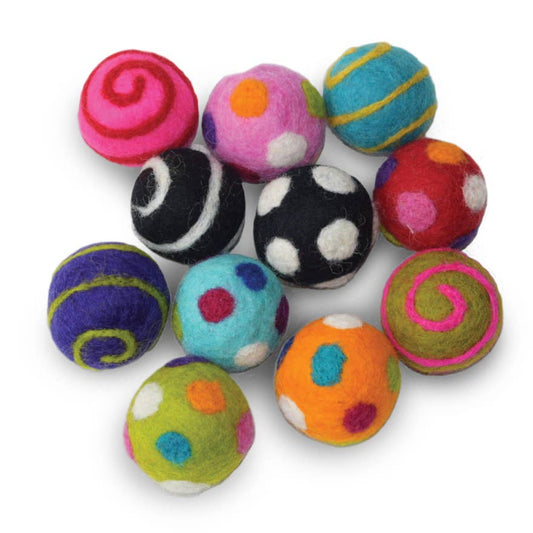 Colorful Wool Ball Cat Toy Set