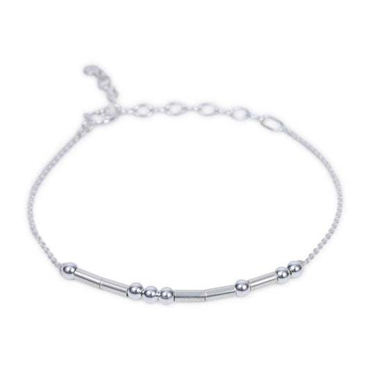 Sterling Silver Morse Bracelet | PEACE
