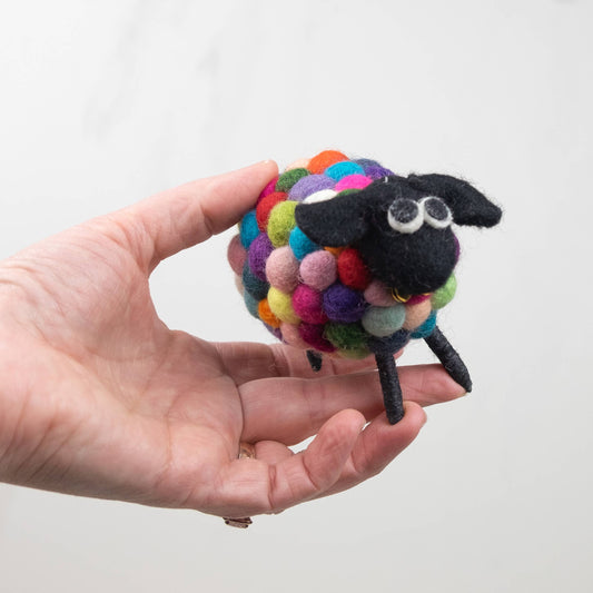 Rainbow Felt Ball Sheep