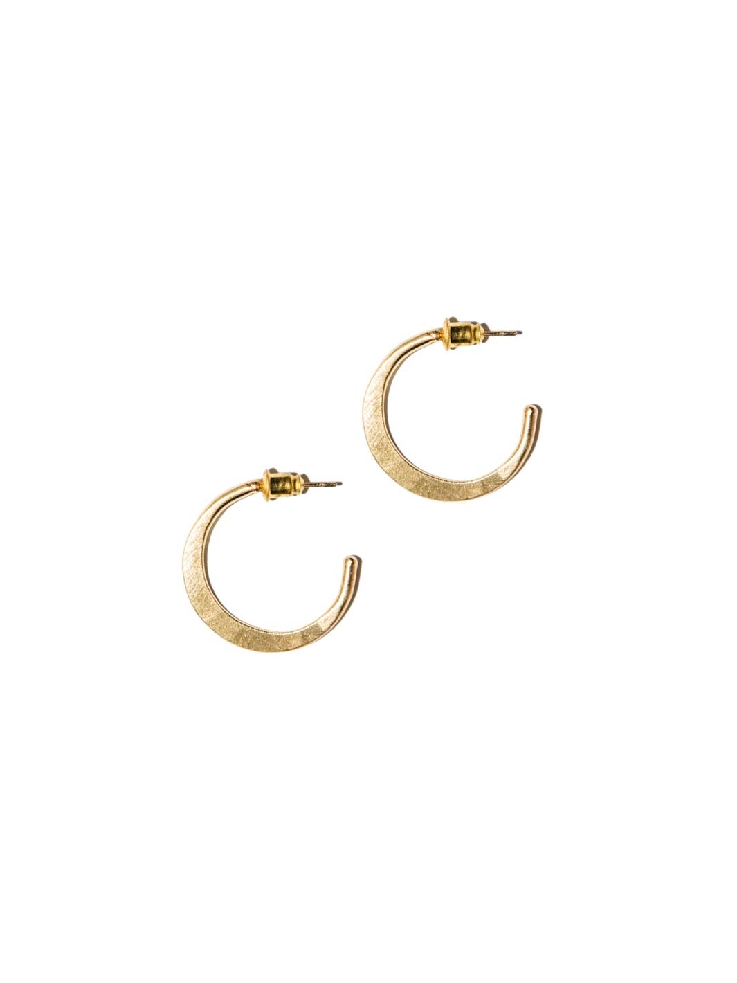 Gold Hammered Hoop Earrings