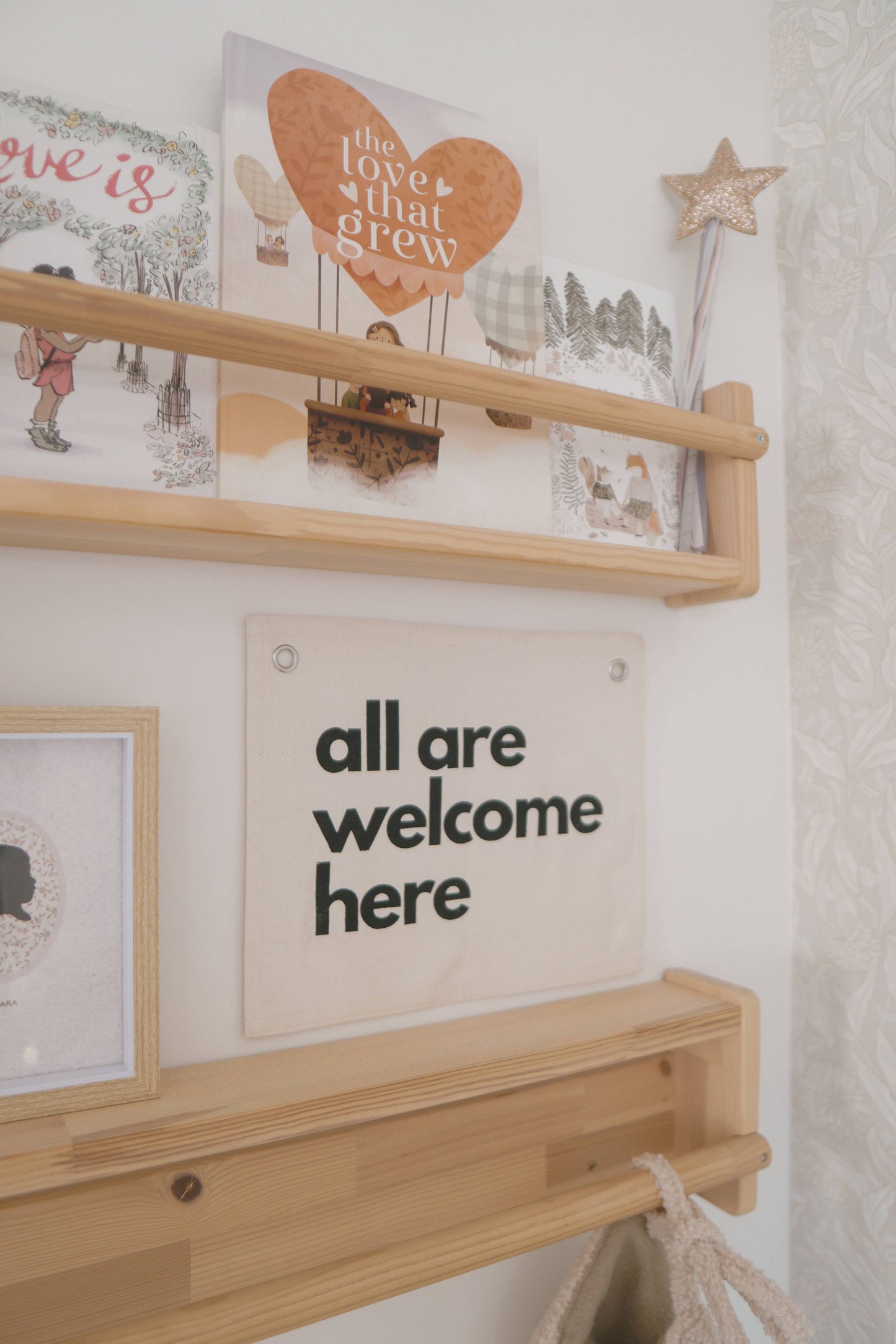 All Are Welcome Here Canvas Wall Sign
