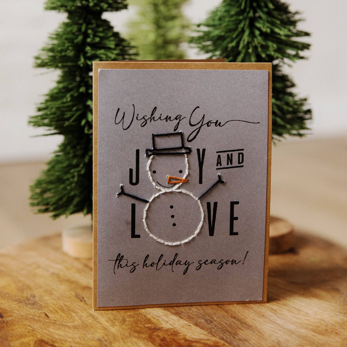 Joy & Love Embroidered Holiday Greeting Cards
