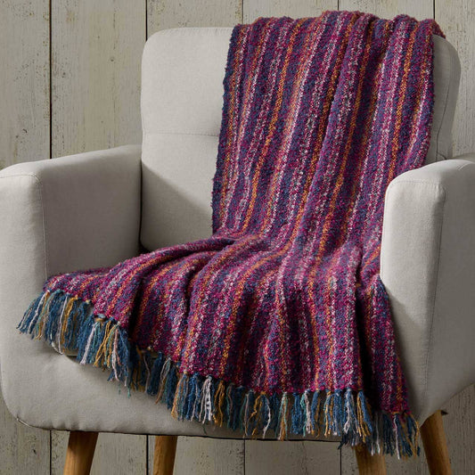 Jewel Stripe Boucle Throw