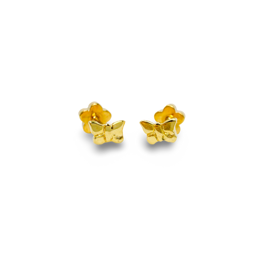Butterfly Tiny Gold Stud Earrings