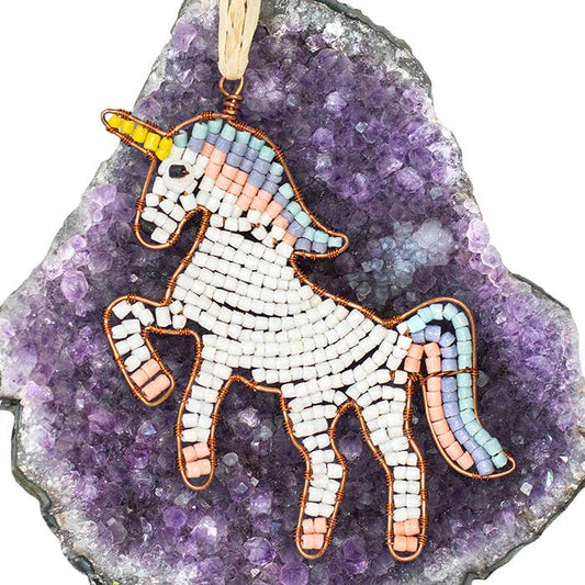 Beaded Unicorn Ornament