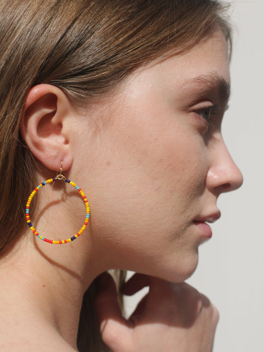 Confetti Glass Beaded Hoops