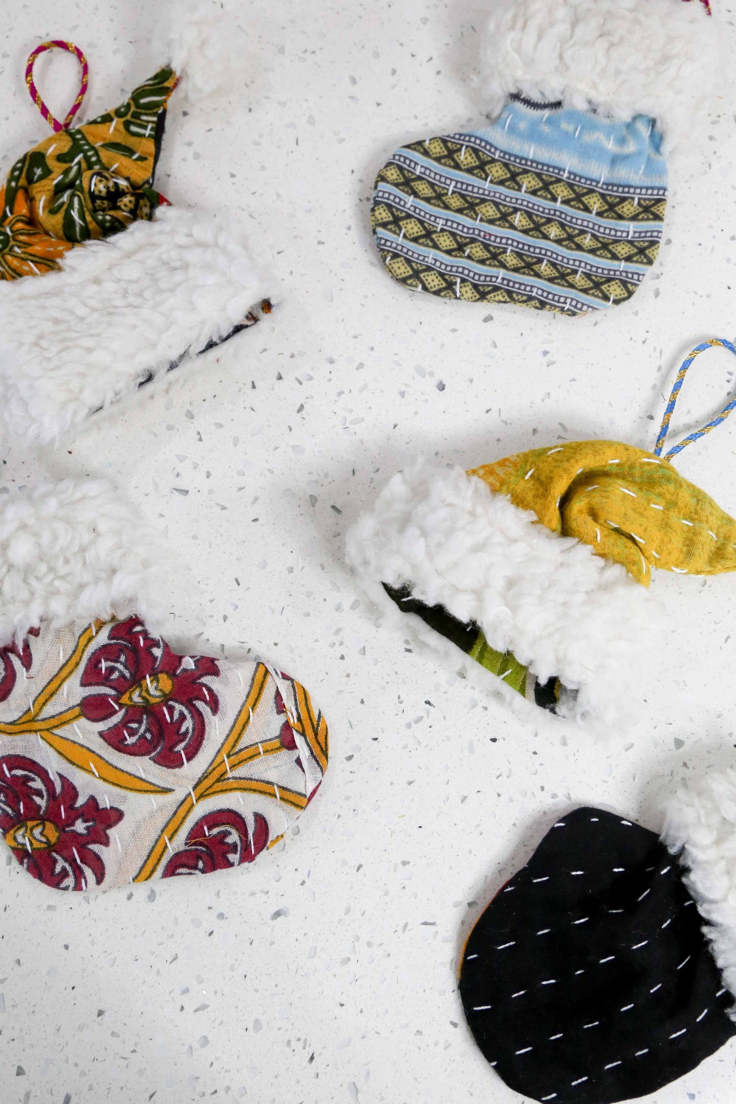 Kantha Santa Hat Ornament