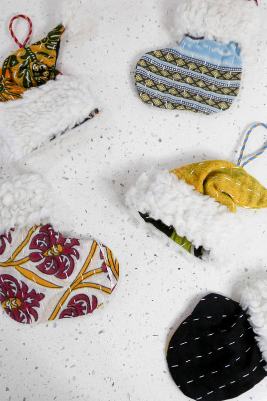 Kantha Santa Hat Ornament