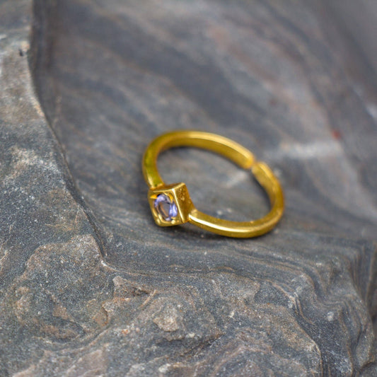 Lolite Brass Stackable Ring