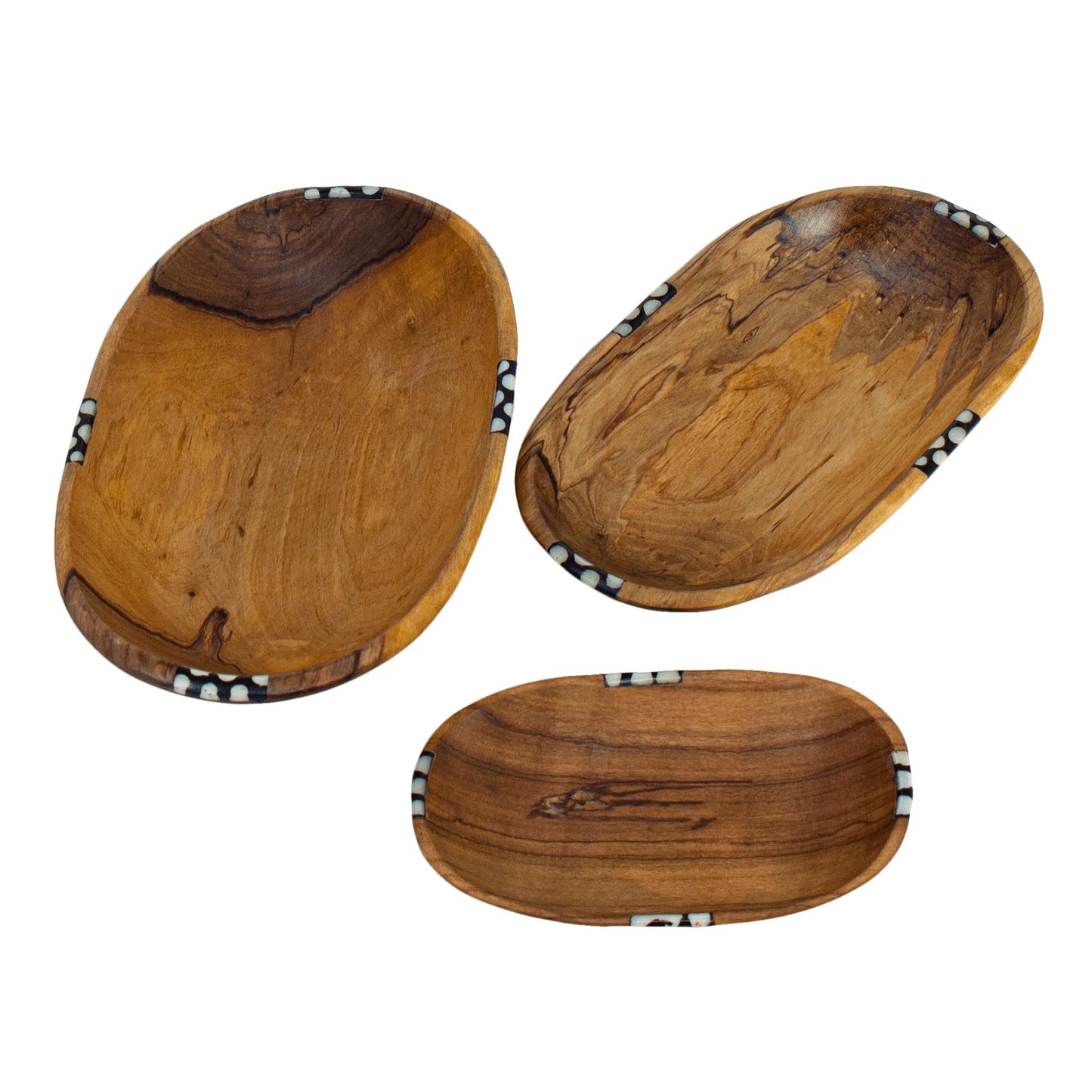 Nesting Oval Olive Wood Bowls (Set of 3)