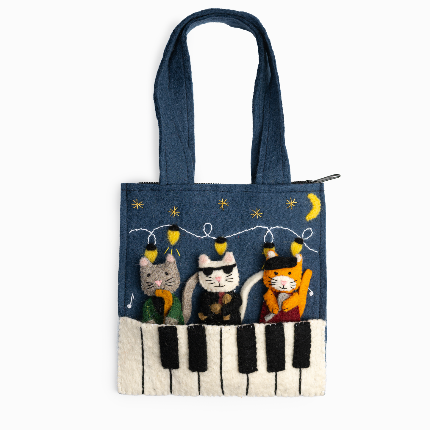 Jazz Cats Felt Finger Puppet Bag