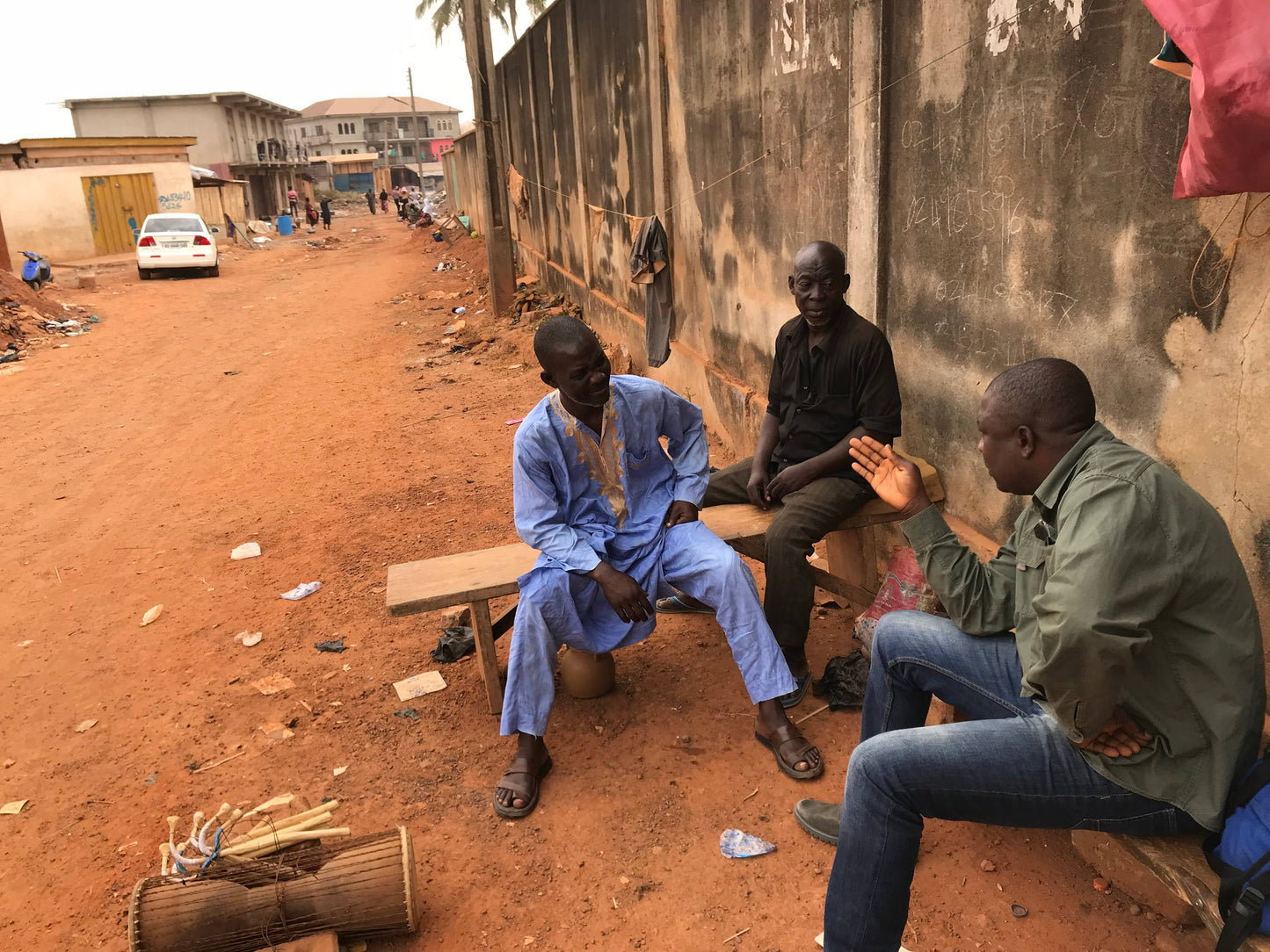 Kente Talking Drum 10"
