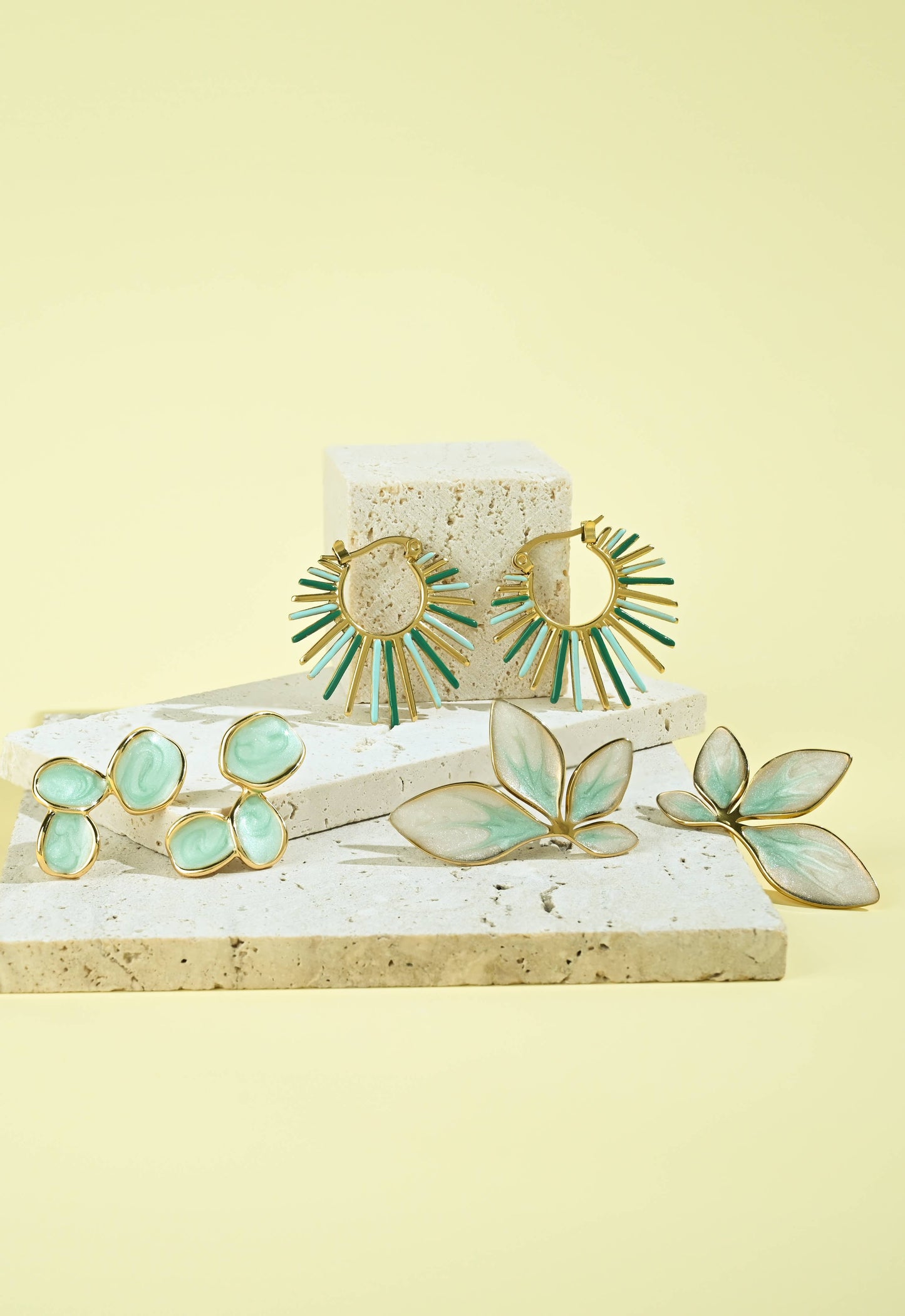 Radiant Rise Hoops in Mint