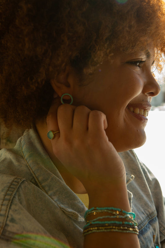 Blue Onyx Adjustable Ring