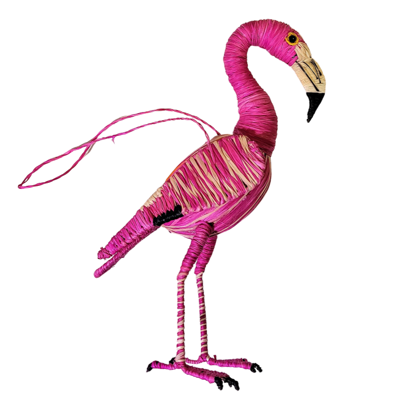 Pink Flamingo Woven Ornament