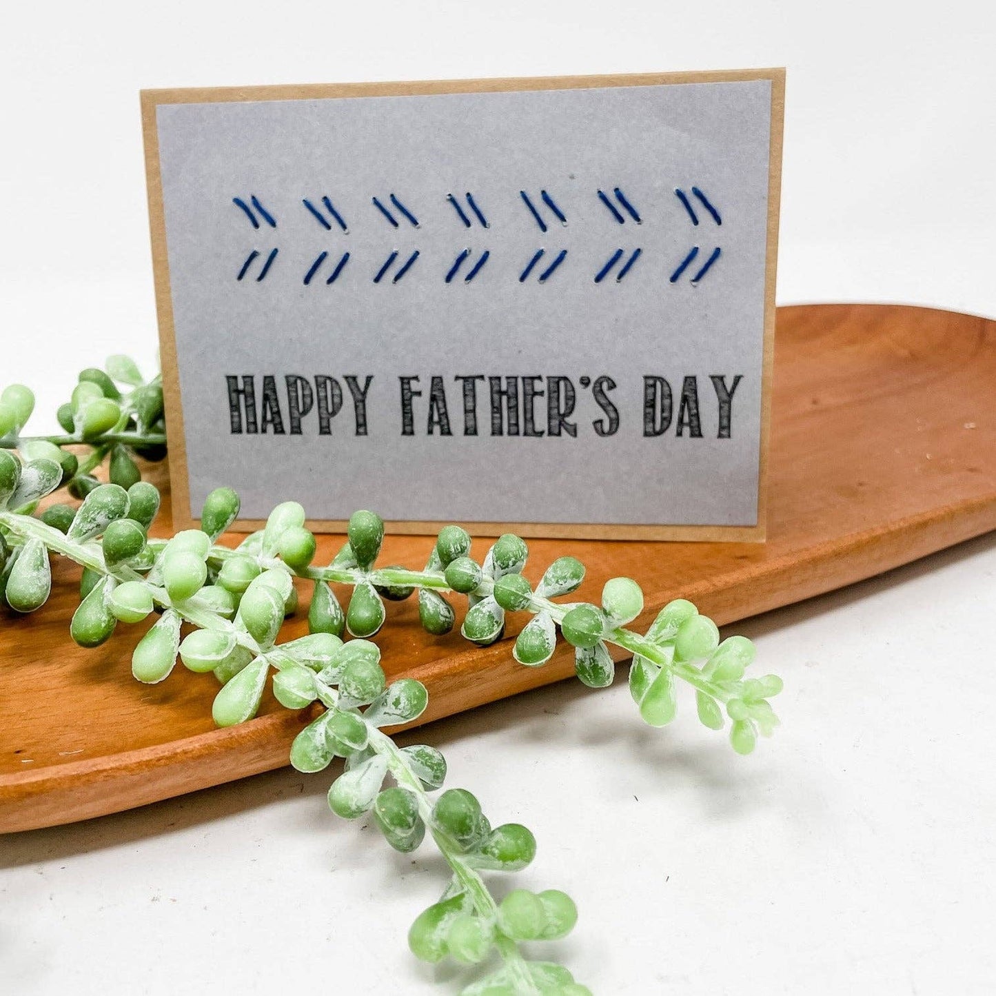 Happy Father's Day Hand-Stitched Greeting Card