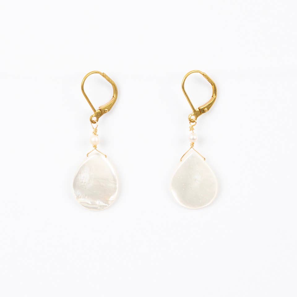 Mother of Pearl Shell Drop Earrings