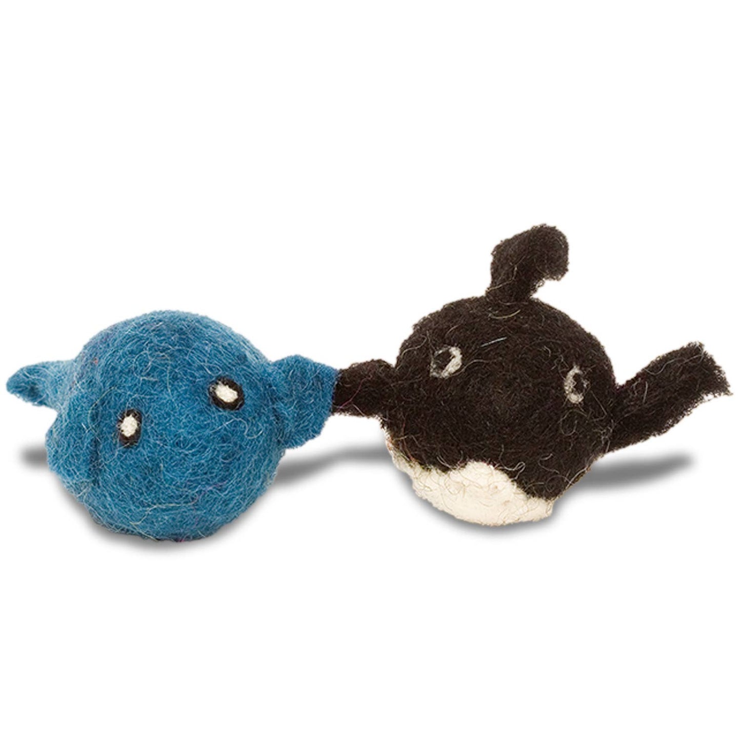 Whale and Orca Wool Cat Toy Set