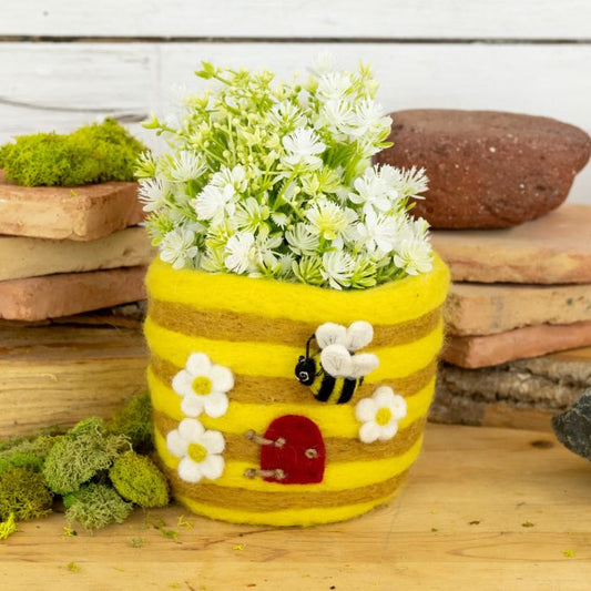 Honey Hive Felt Planter