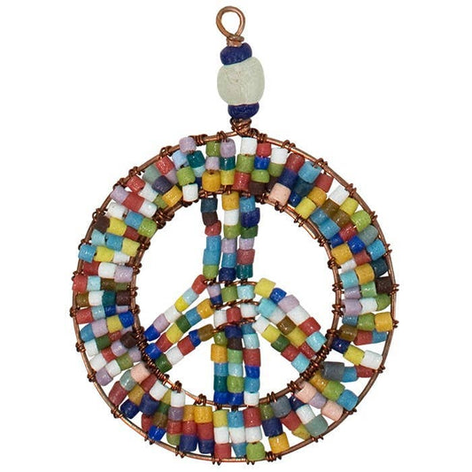 Beaded Peace Sign Ornament