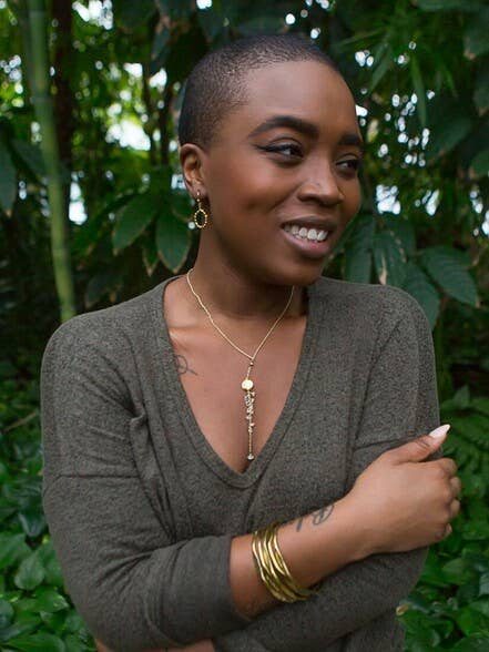 Little Beaded Loop Brass Earrings