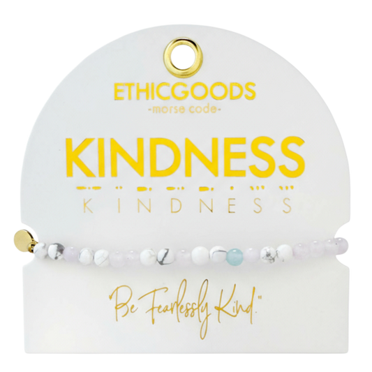 Morse Code Bracelet | KINDNESS: Light Grey & Lilac