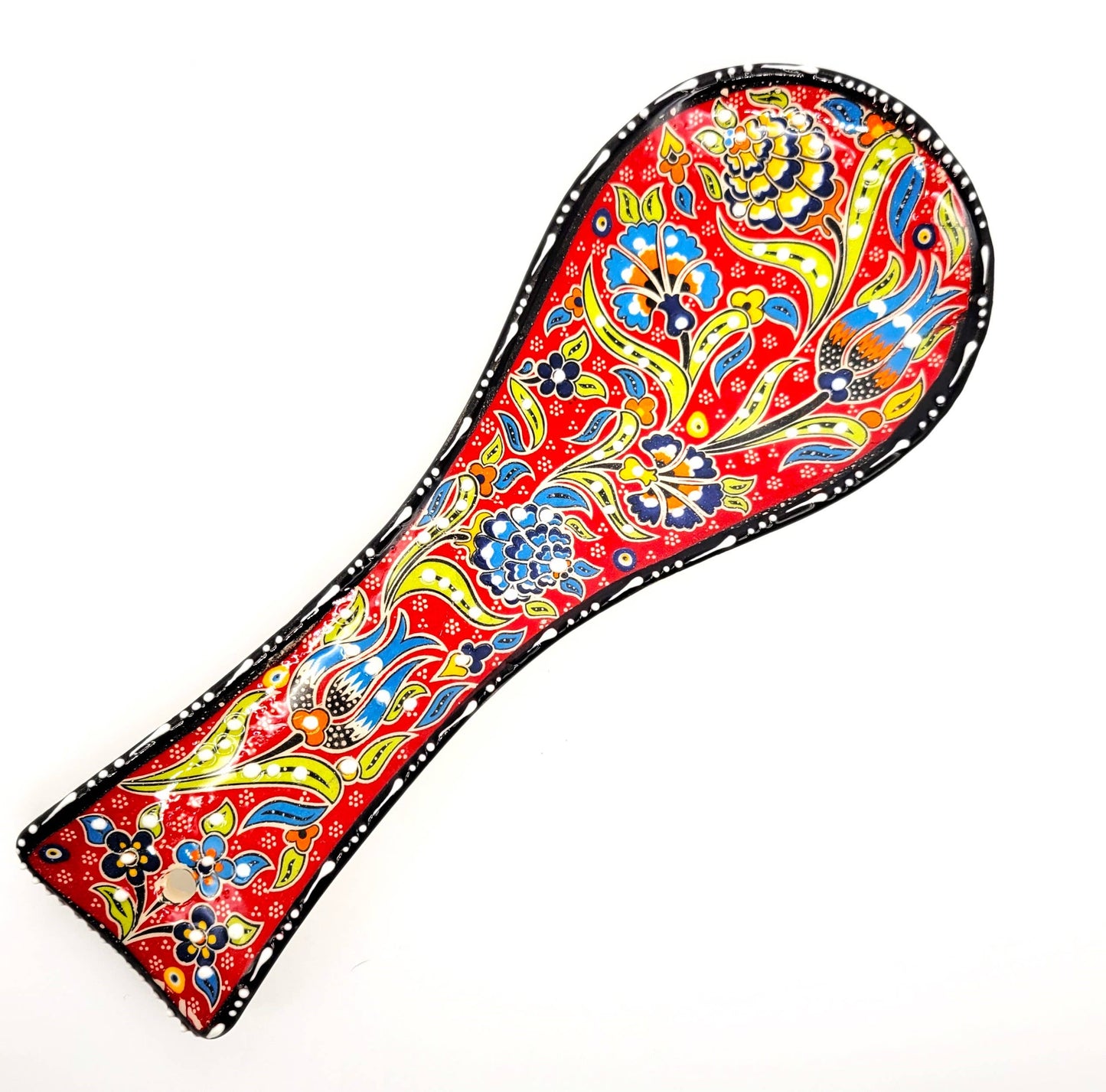 Ceramic Screen Printed Spoon Rest in Assorted Patterns
