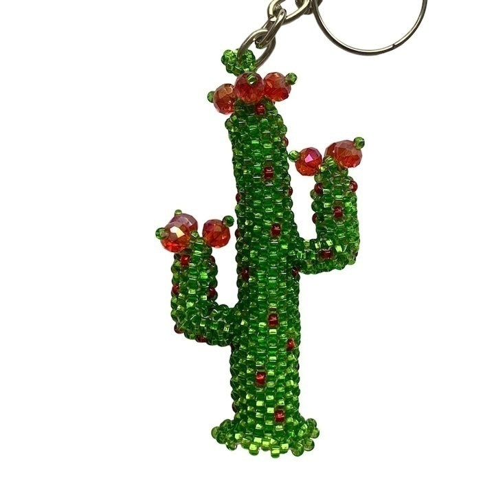 Cactus Beaded Keychain